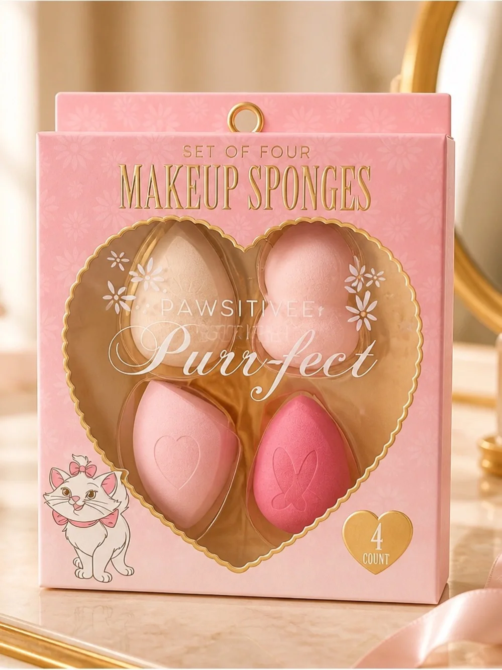 Disney Aristocats Purr-fect Makeup Sponge Set 4 Pack NIB